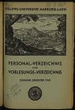 Personal- und Vorlesungsverzeichnis / Philipps-Universität Marburg. SS 1949.