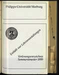 Vorlesungsverzeichnis / Philipps-Universität Marburg. SS 1999.