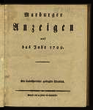 Marburger Anzeigen : auf das Jahr 1799