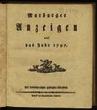 Marburger Anzeigen : auf das Jahr 1797