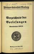 Verzeichnis der Vorlesungen / Philipps-Universität Marburg. WH 1925/26
