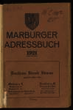 Marburger Adreßbuch (Stadthandbuch). Jg. 1921