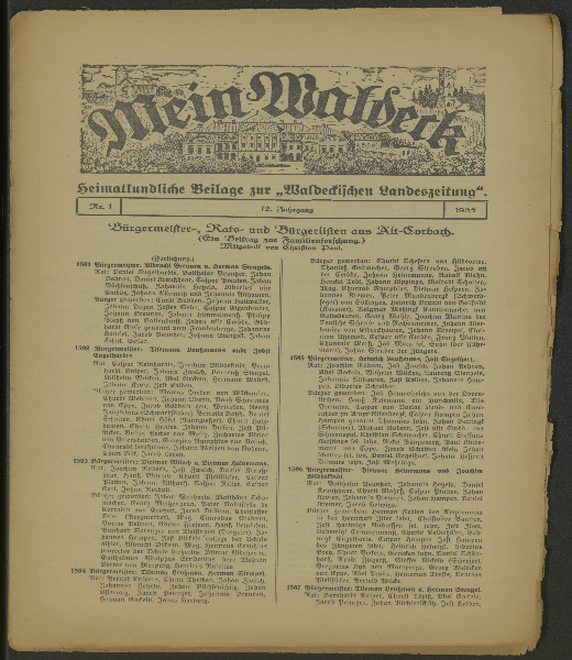 Mein Waldeck. Jg. 12.1935, Nr. 1-20