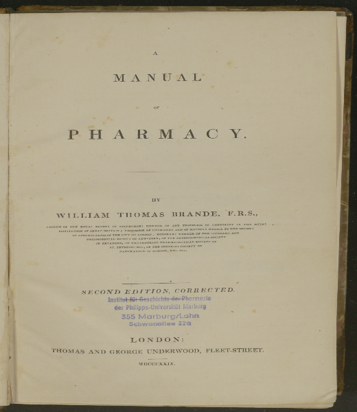 Manual of pharmacy