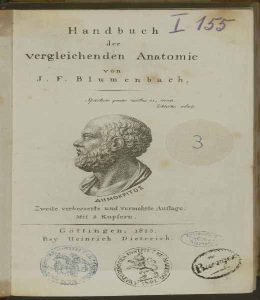 Handbuch der vergleichenden Anatomie : mit acht Kupern