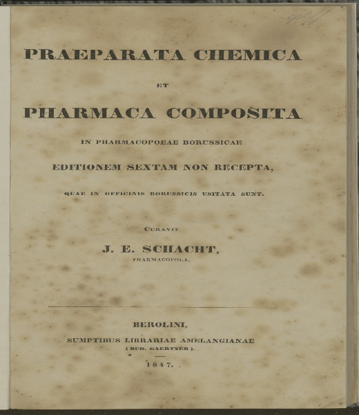 Praeparata chemica et pharmaca composita