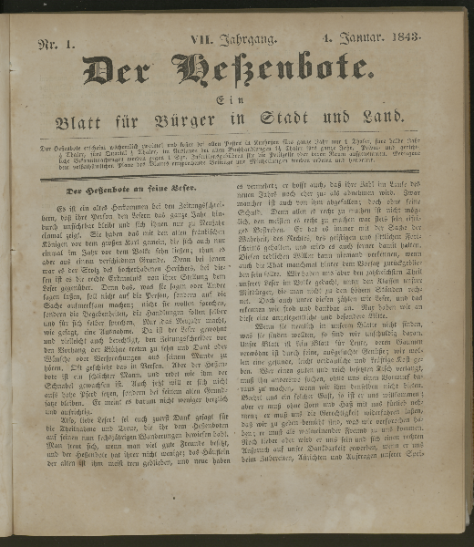 Der Hessenbote. Jg. 7.1843
