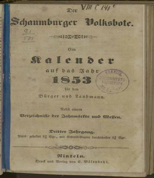 Schaumburger Volksbote. 3.1853