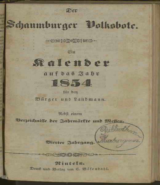 Schaumburger Volksbote. 4.1854