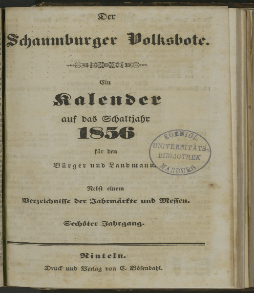 Schaumburger Volksbote. 6.1856
