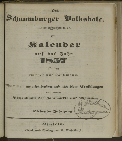 Schaumburger Volksbote. 7.1857