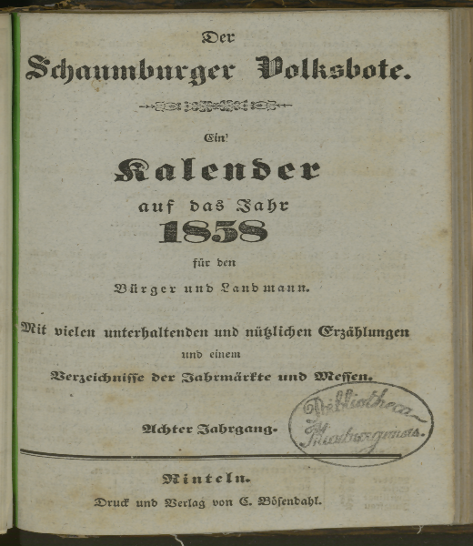 Schaumburger Volksbote. 8.1858