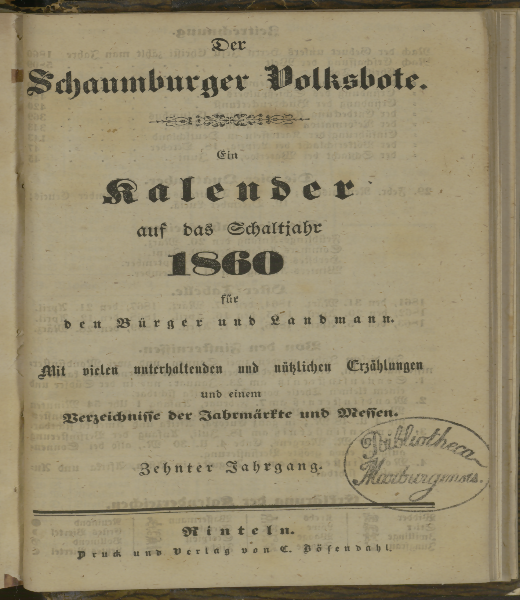 Schaumburger Volksbote. 10.1860