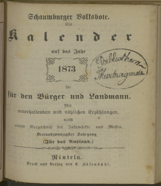 Schaumburger Volksbote. 23.1873