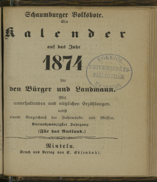 Schaumburger Volksbote. 24.1874
