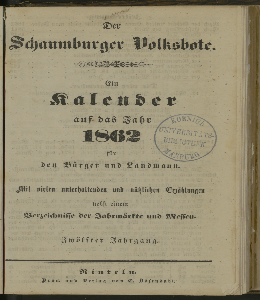 Schaumburger Volksbote. 12.1862