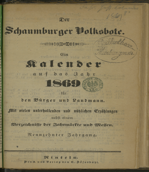 Schaumburger Volksbote. 19.1869