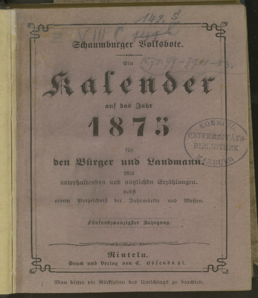 Schaumburger Volksbote. 25.1875