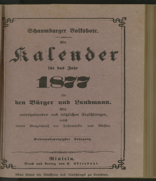 Schaumburger Volksbote. 27.1877