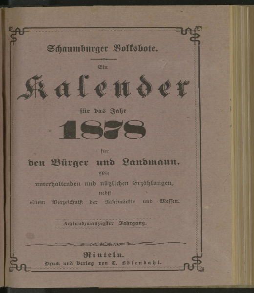 Schaumburger Volksbote. 28.1878