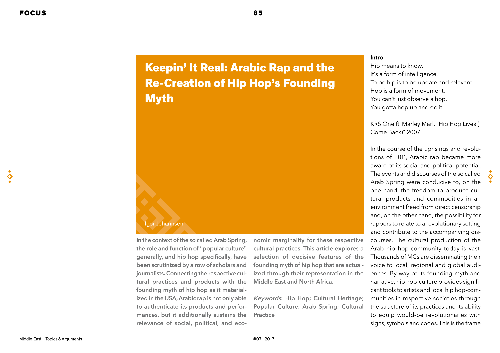 Keepin’ it Real: Arabic Rap and the Re-Creation of Hip Hop’s Founding Myth