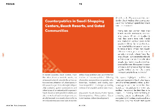 Counterpublics in Saudi Shopping Centres, Beach Resorts, and Gated Communities
