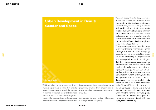 Urban Development in Beirut: Gender and Space