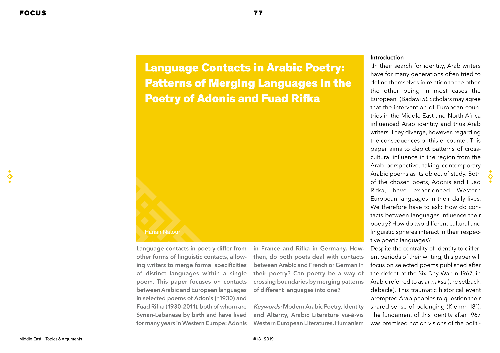Language Contacts in Arabic Poetry