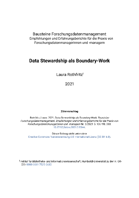 Data Stewardship als Boundary-Work