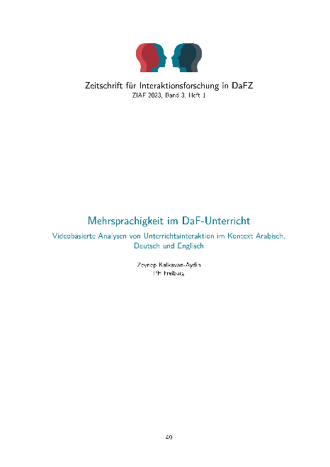 Multilingualism in German as a Foreign Language Classes