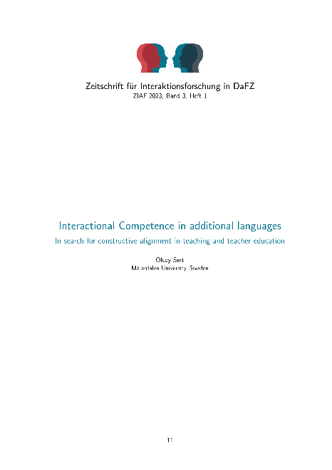 Interactional Competence in additional languages
