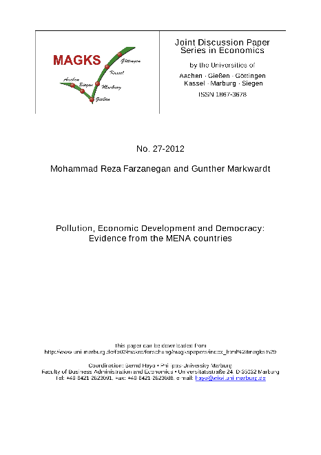 Pollution, Economic Development and Democracy: Evidence from the MENA countries