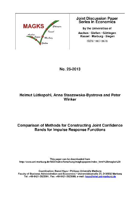Comparison of Methods for Constructing Joint Confidence Bands for Impulse Response Functions