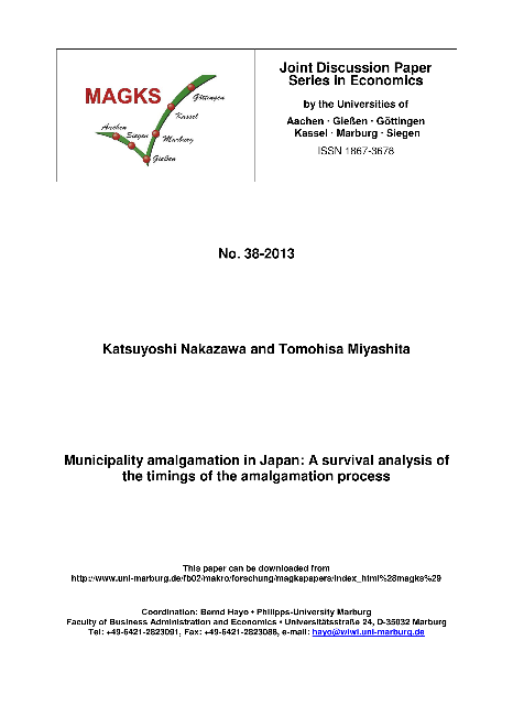 Municipality amalgamation in Japan: A survival analysis of the timings of the amalgamation process