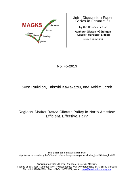 Regional Market-Based Climate Policy in North America: Efficient, Effective, Fair?