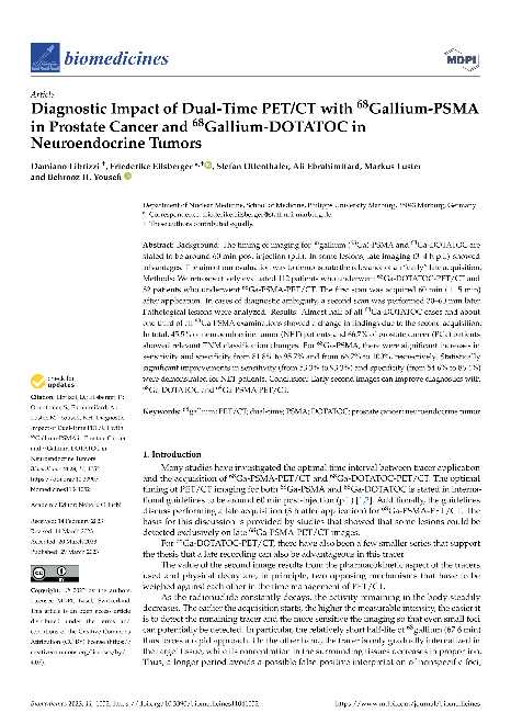 Diagnostic Impact of Dual-Time PET/CT with 68Gallium-PSMA in Prostate Cancer and 68Gallium-DOTATOC in Neuroendocrine Tumors