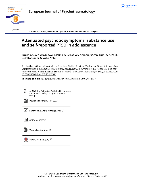 Attenuated psychotic symptoms, substance use and self-reported PTSD in adolescence