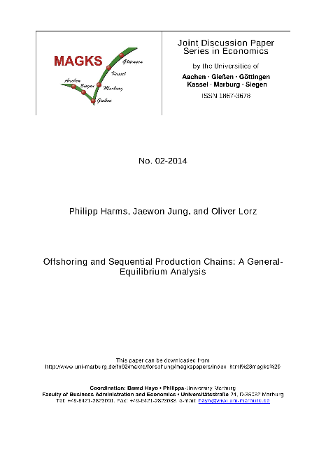 Offshoring and Sequential Production Chains: A General-Equilibrium Analysis