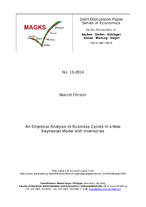 An Empirical Analysis of Business Cycles in a New Keynesian Model with Inventories