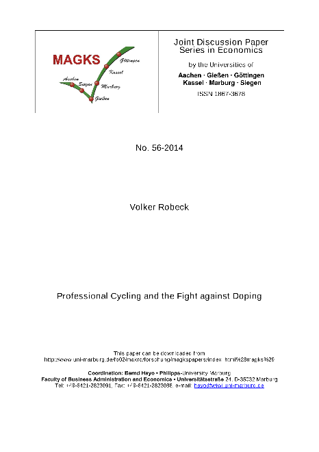 Professional Cycling and the Fight against Doping