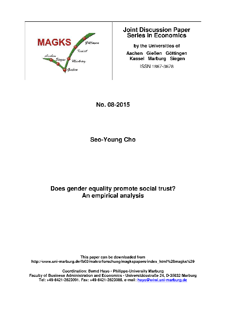 Does gender equality promote social trust? An empirical analysis