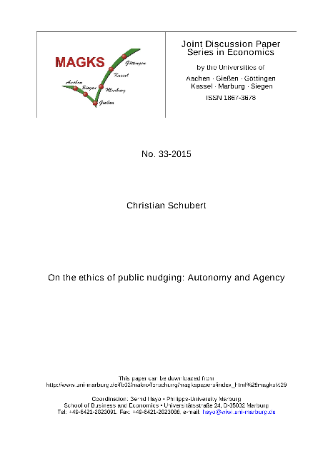 On the ethics of public nudging: Autonomy and Agency