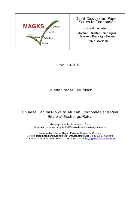 Chinese Capital Flows to African Economies and Real Bilateral Exchange Rates