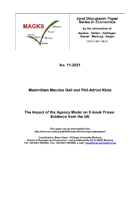 The Impact of the Agency Model on E-book Prices: Evidence from the UK
