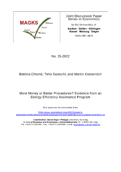 More Money or Better Procedures? Evidence from an Energy Efficiency Assistance Program