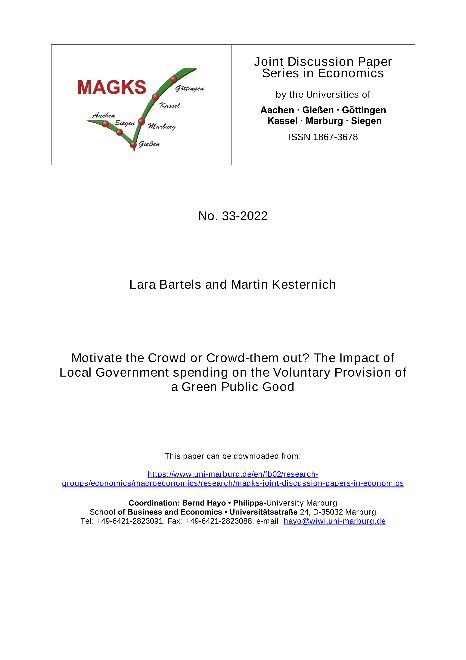 Motivate the Crowd or Crowd-them out? The Impact of Local Government spending on the Voluntary Provision of a Green Public Good