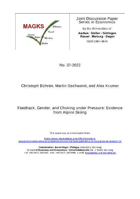 Feedback, Gender, and Choking under Pressure: Evidence from Alpine Skiing