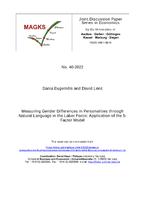 Measuring Gender Differences in Personalities through Natural Language in the Labor Force: Application of the 5-Factor Model